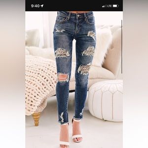 Nanamacs Jeans. Size 3/25. Leopard print.